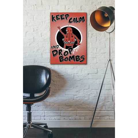 Image of 'Keep Calm and Drop Bombs' by Craig Snodgrass, Canvas Wall Art,18 x 26