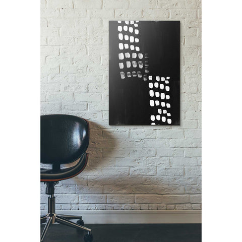 Image of 'Black and White Abstract' by Linda Woods, Canvas Wall Art,18 x 26