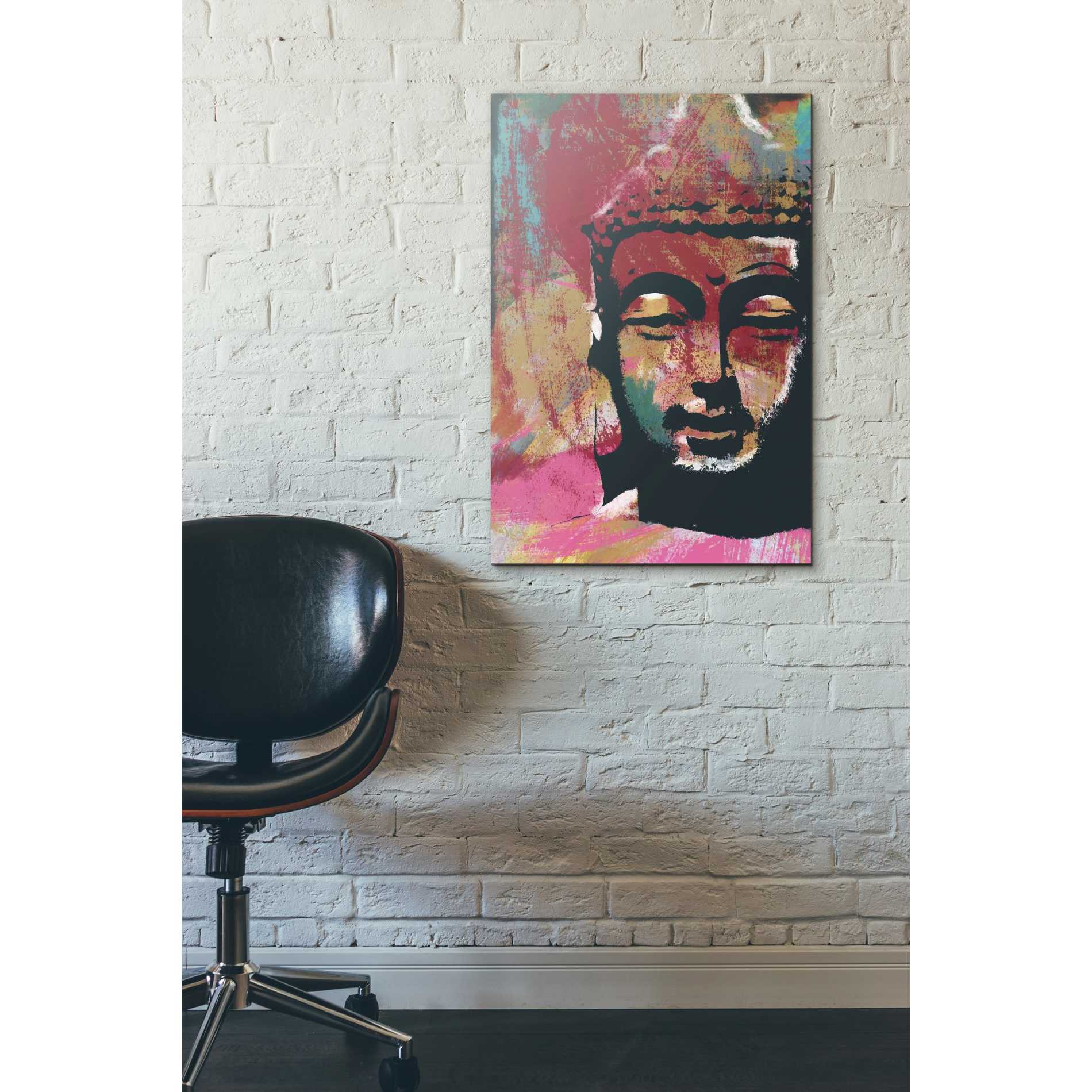 'Painted Buddha IV' by Linda Woods, Canvas Wall Art,18 x 26