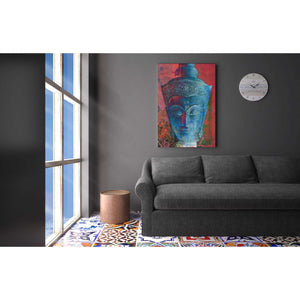 'Blue Buddha Head' by Elena Ray Canvas Wall Art,18 x 26