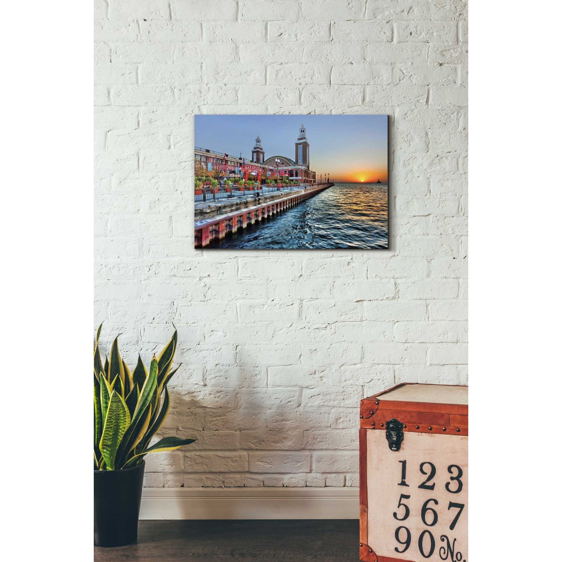 'Sunrise at the Pier,' Canvas Wall Art,18 x 26