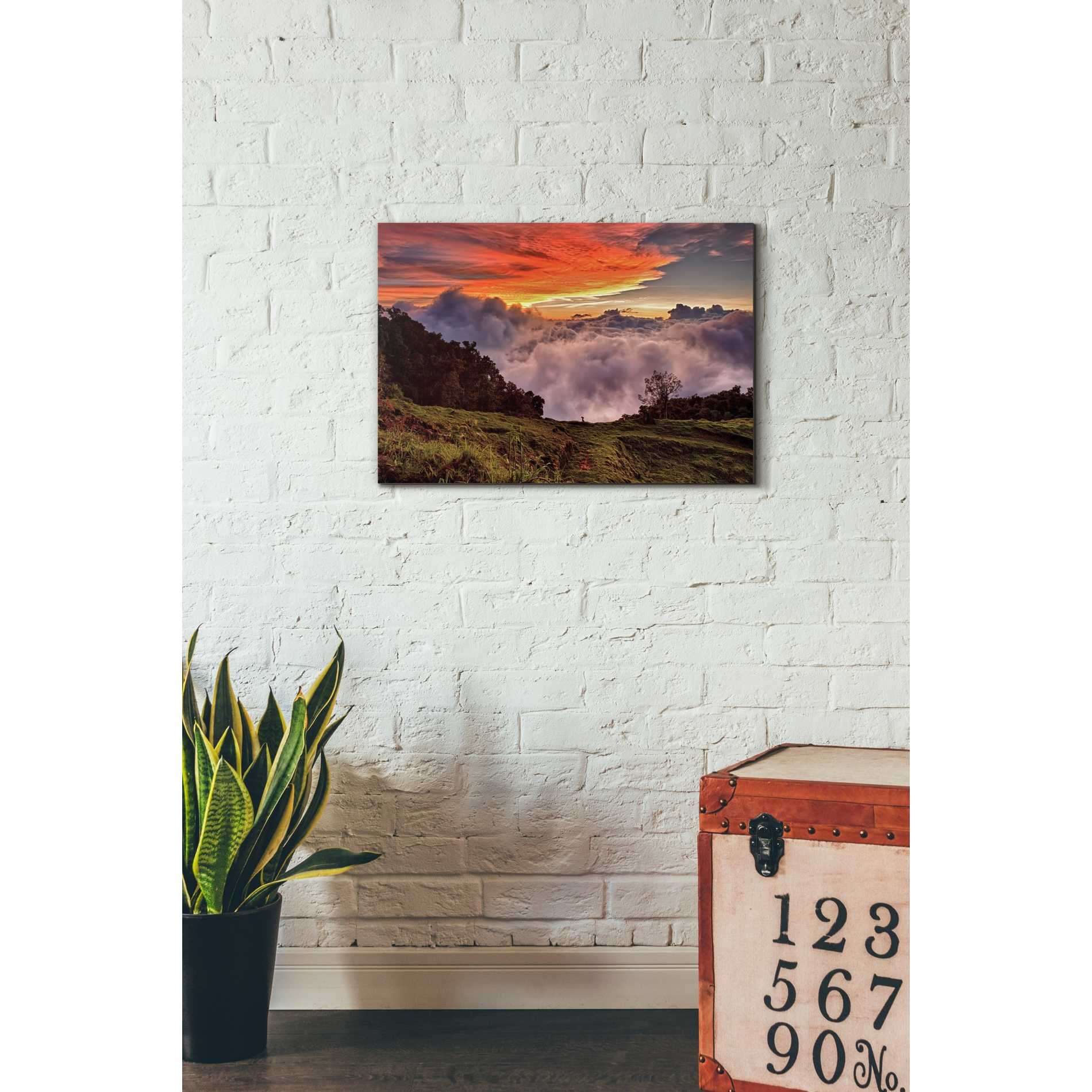 'Valley Clouds at Sunset,' Canvas Wall Art,18 x 26