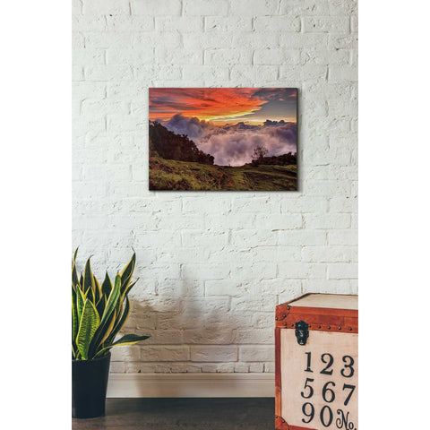 Image of 'Valley Clouds at Sunset,' Canvas Wall Art,18 x 26