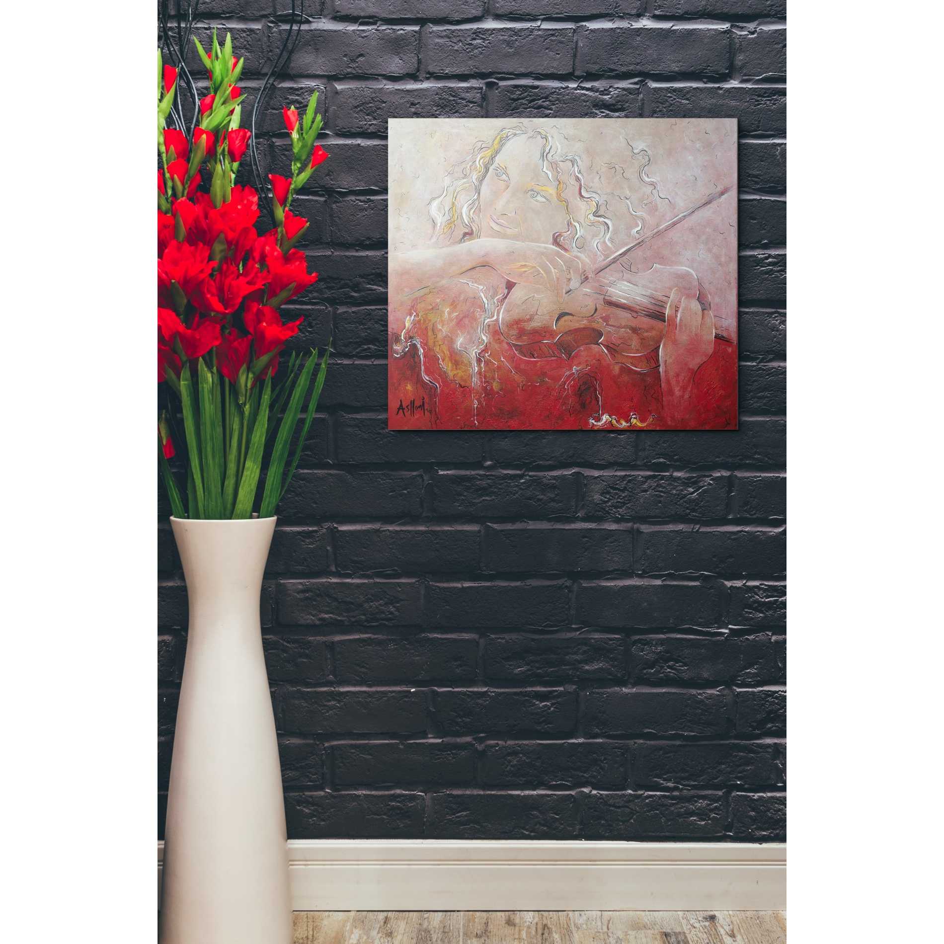 'Violinist' by Samedin Asllani, Canvas Wall Art,20 x 24