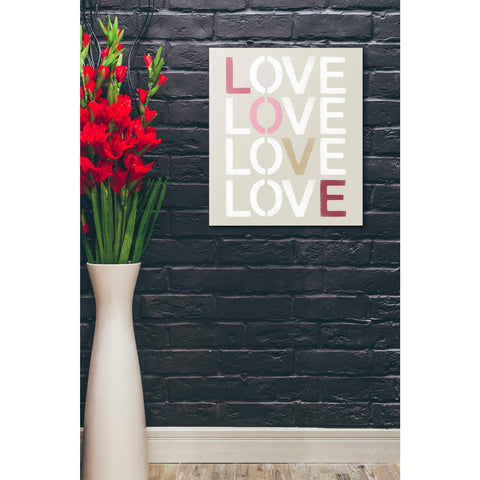 Image of 'Love Stencil' by Linda Woods, Canvas Wall Art,20 x 24