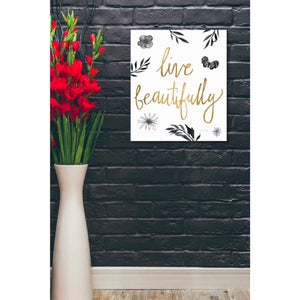 'Live Beautifully BW' by Sara Zieve Miller, Canvas Wall Art,20 x 24