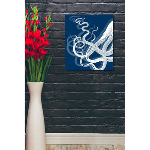 'Octopus Tentacles Blue And White' by Fab Funky Giclee Canvas Wall Art