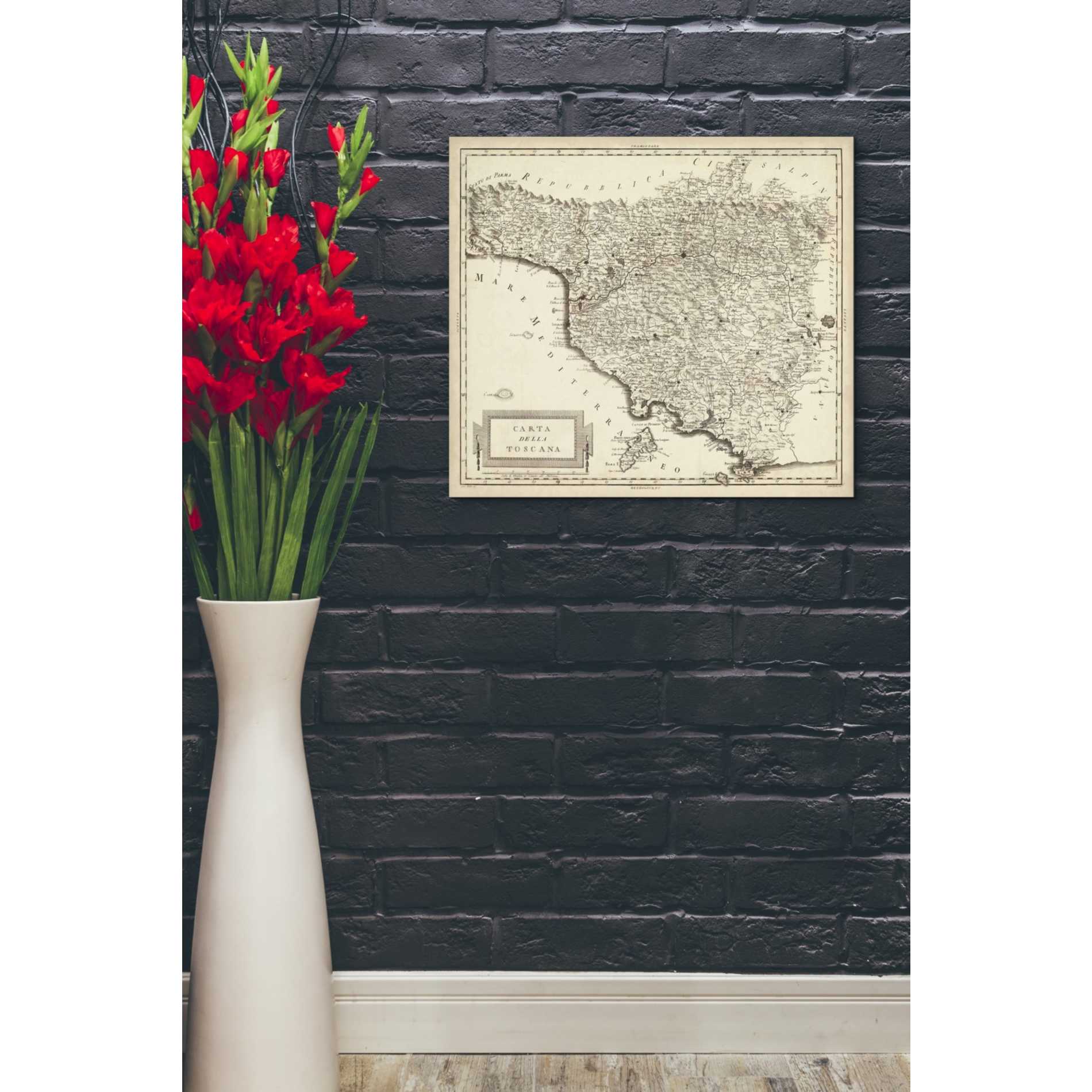 'Antique Map of Tuscany' by Unknown Giclee Canvas Wall Art