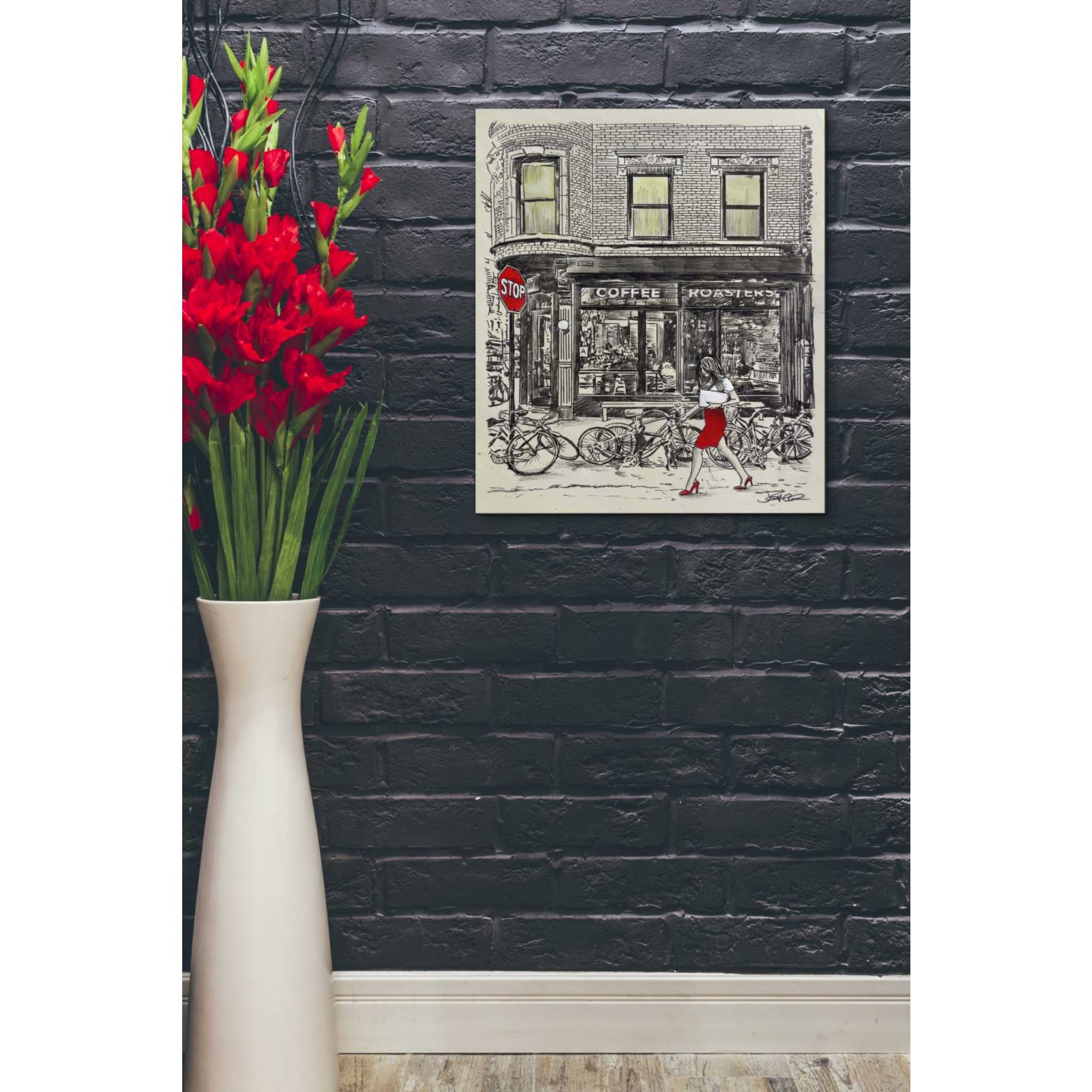 'The Coffee Roasters Place' by Loui Jover, Canvas Wall Art,20 x 24