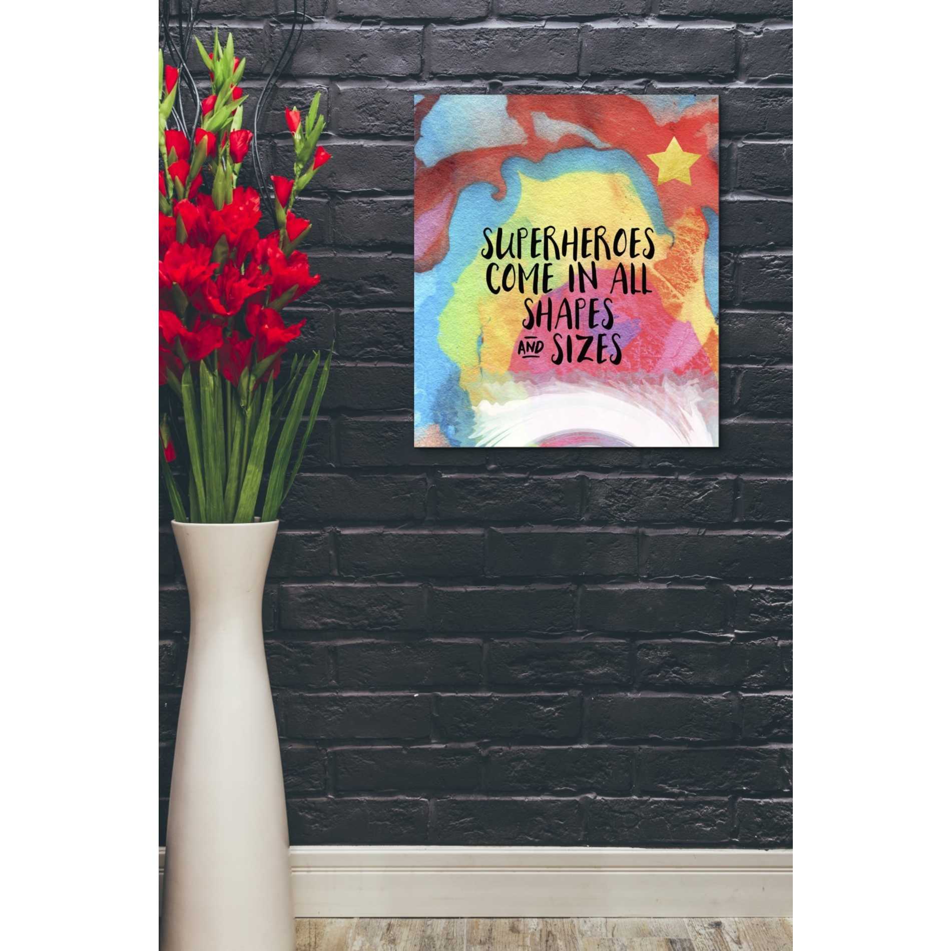 'Superheroes Come In All Shapes' by Linda Woods, Canvas Wall Art,20 x 24