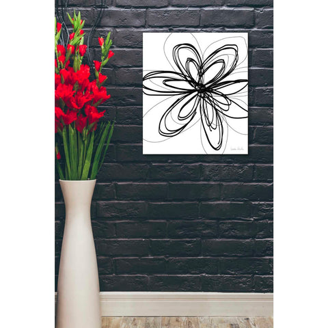 Image of 'Black Ink Flower I' by Linda Woods, Canvas Wall Art,20 x 24