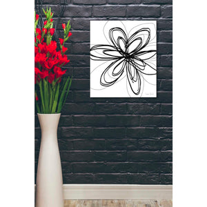 'Black Ink Flower I' by Linda Woods, Canvas Wall Art,20 x 24