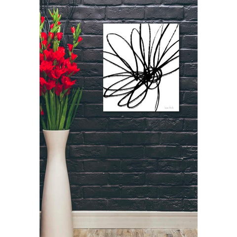 Image of 'Black Ink Flower Ii' by Linda Woods, Canvas Wall Art,20 x 24
