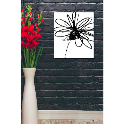 Image of 'Black Ink Flower III' by Linda Woods, Canvas Wall Art,20 x 24