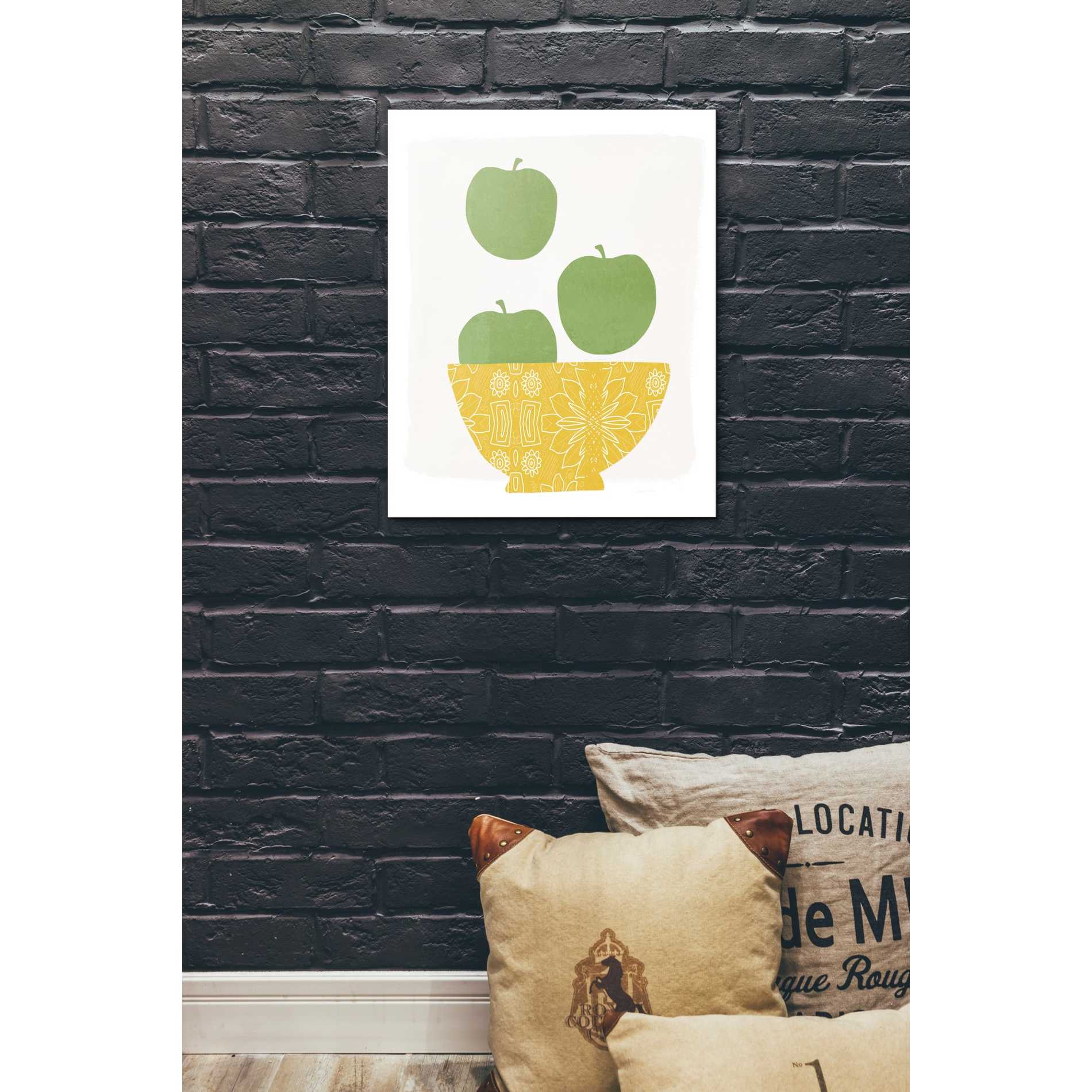 'Bowl of Green Apples' by Linda Woods, Canvas Wall Art,20 x 24