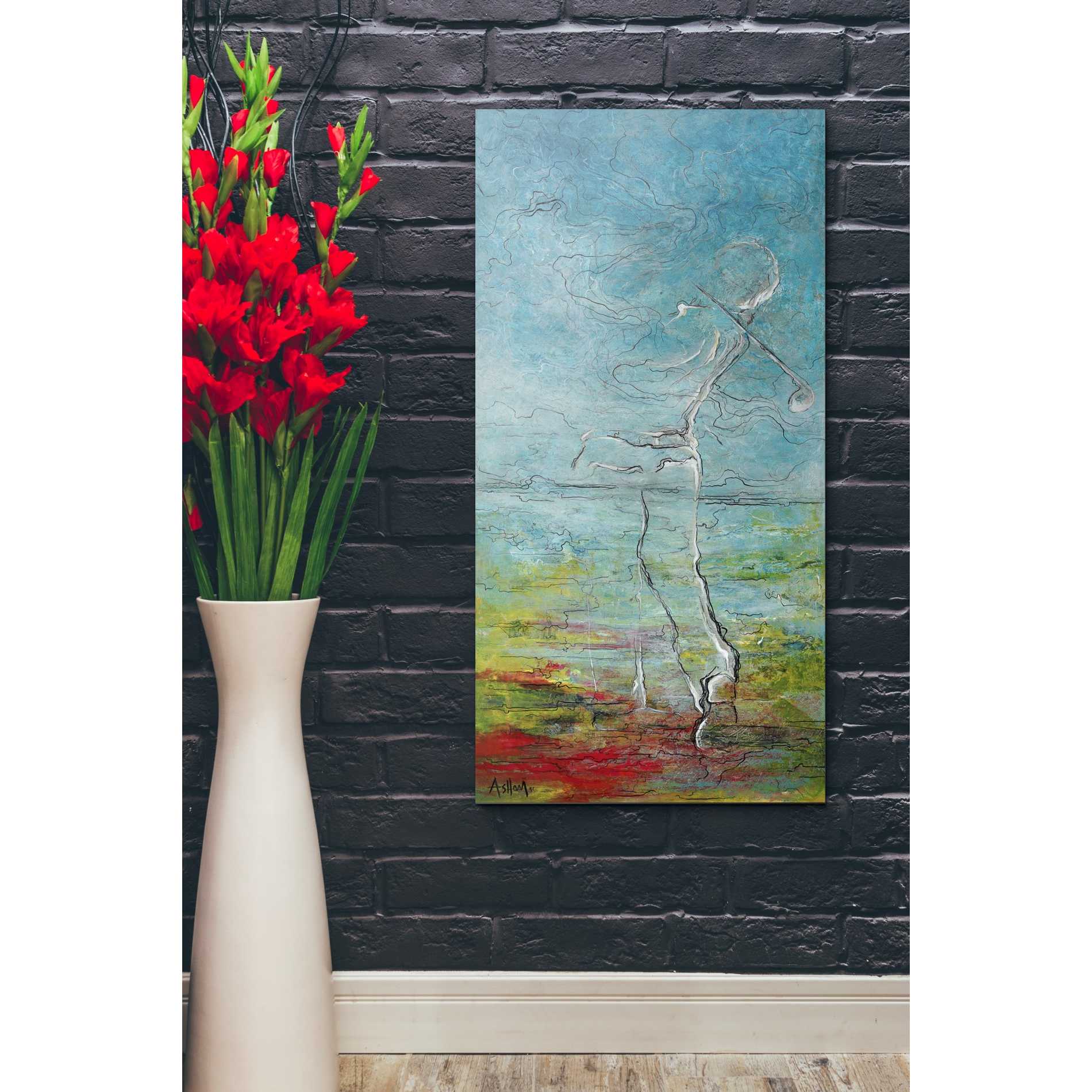 'The Golfer' by Samedin Asllani, Canvas Wall Art,20 x 40