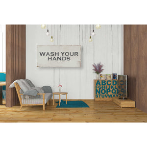 'Wash Your Hands' by Linda Woods, Canvas Wall Art,20 x 40