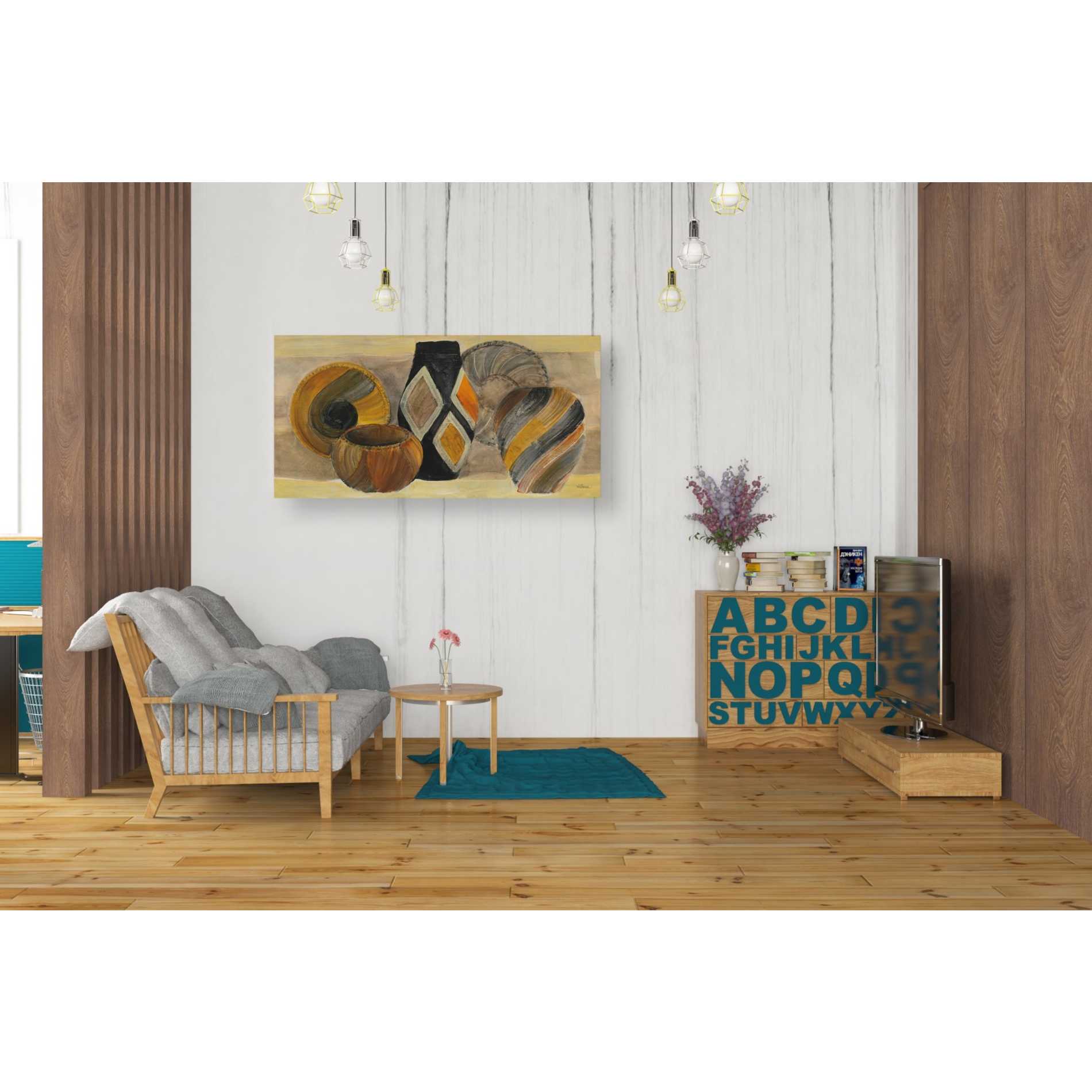 'Swirling Still Life' by Albena Hristova, Canvas Wall Art,40 x 20