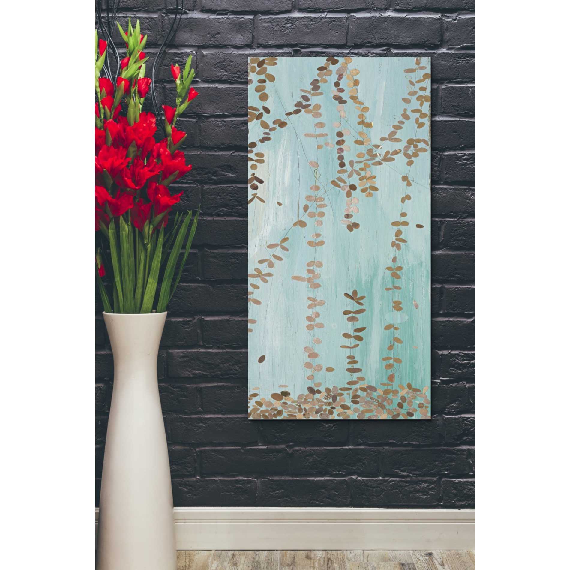 'Trailing Vines II Blue' by Candra Boggs, Canvas Wall Art,20 x 40
