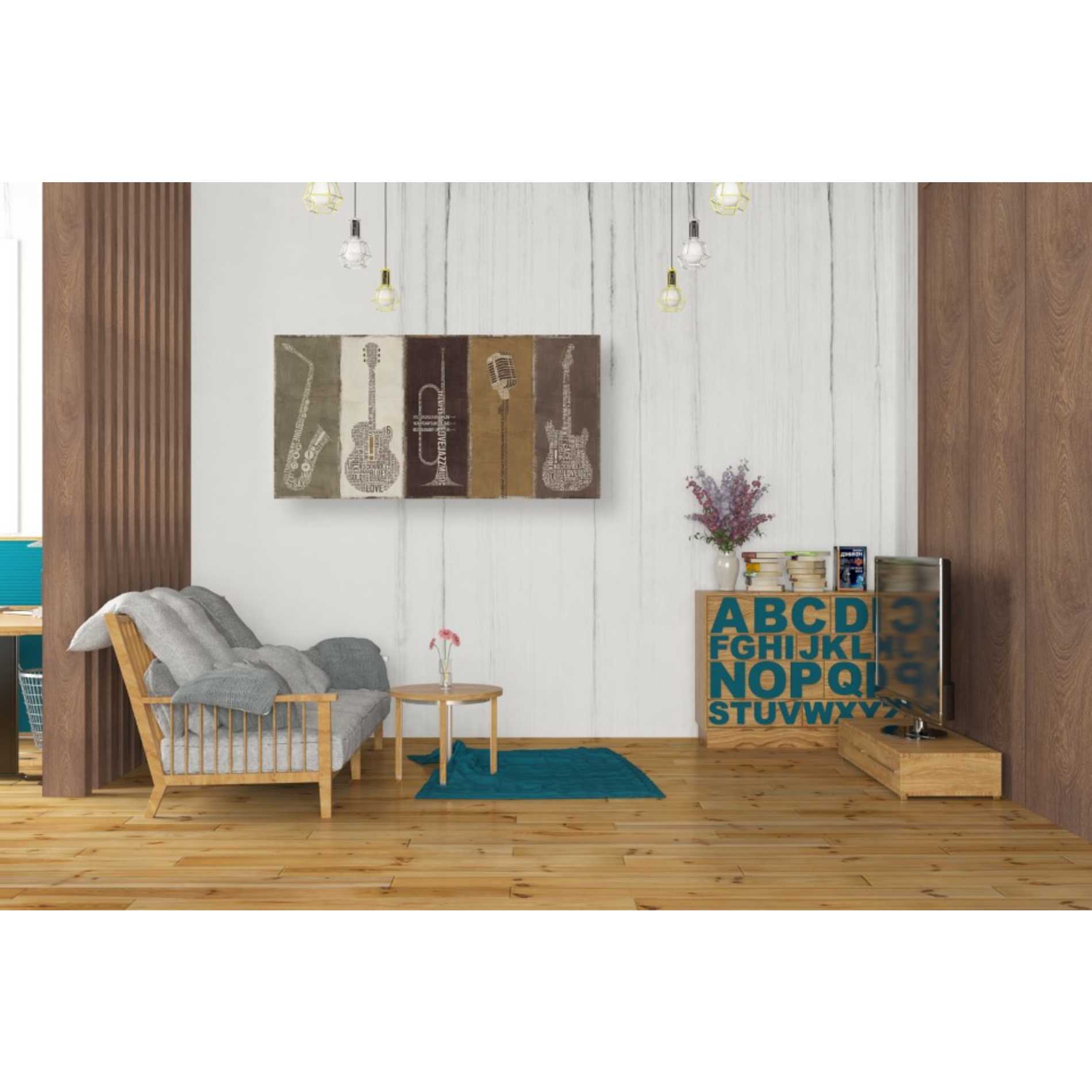 'Type Band Neutral Panel' by Michael Mullan, Canvas Wall Art,40 x 20