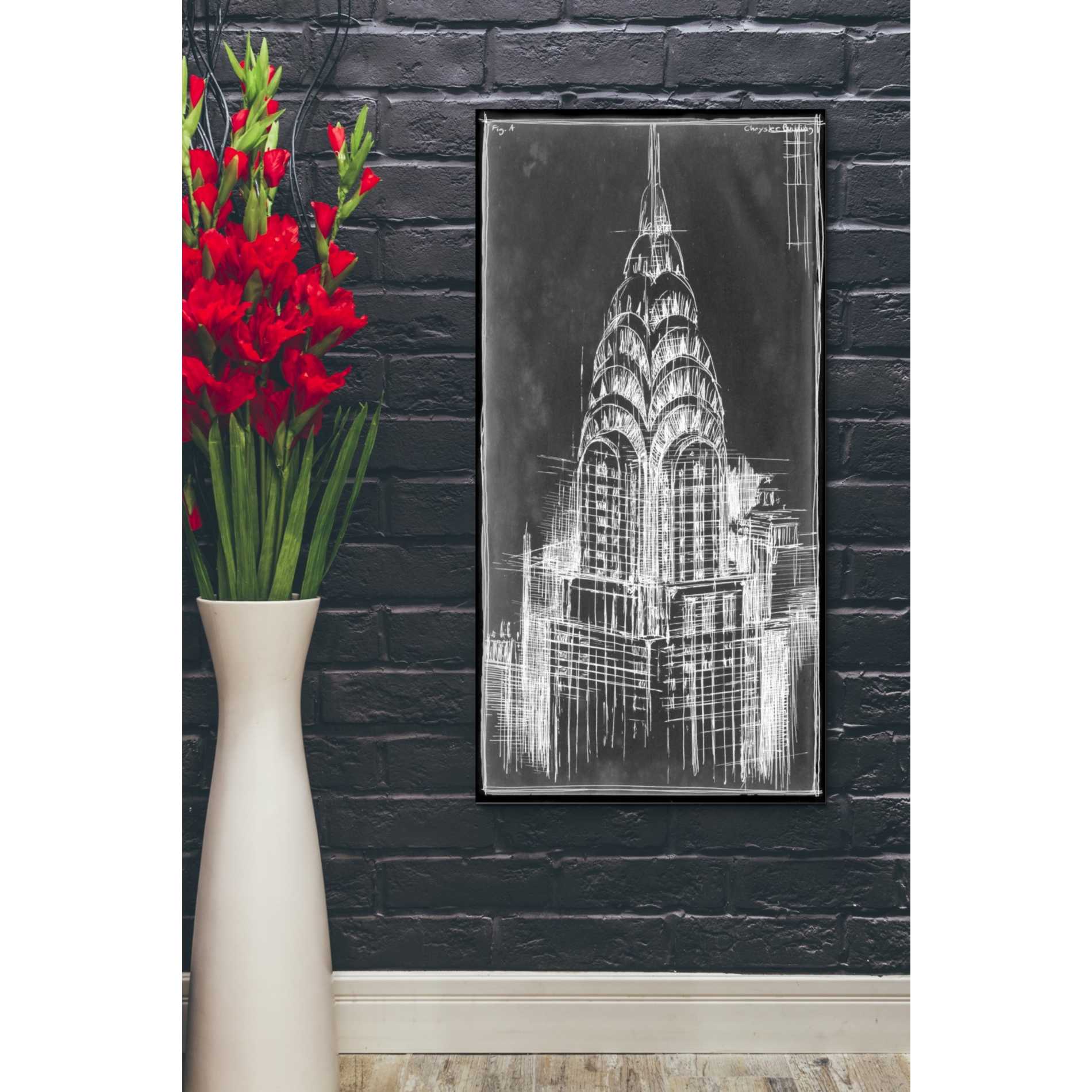 'Chrysler Blueprint' by Ethan Harper Canvas Wall Art,20 x 40