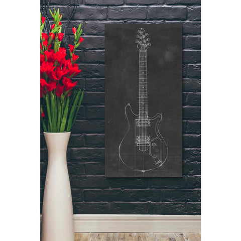 Image of 'Electric Guitar Blueprint II' by Ethan Harper Canvas Wall Art,20 x 40