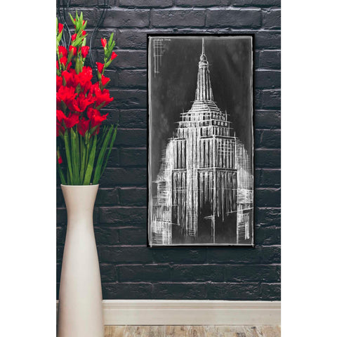 Image of 'Empire State Blueprint' by Ethan Harper Canvas Wall Art,20 x 40