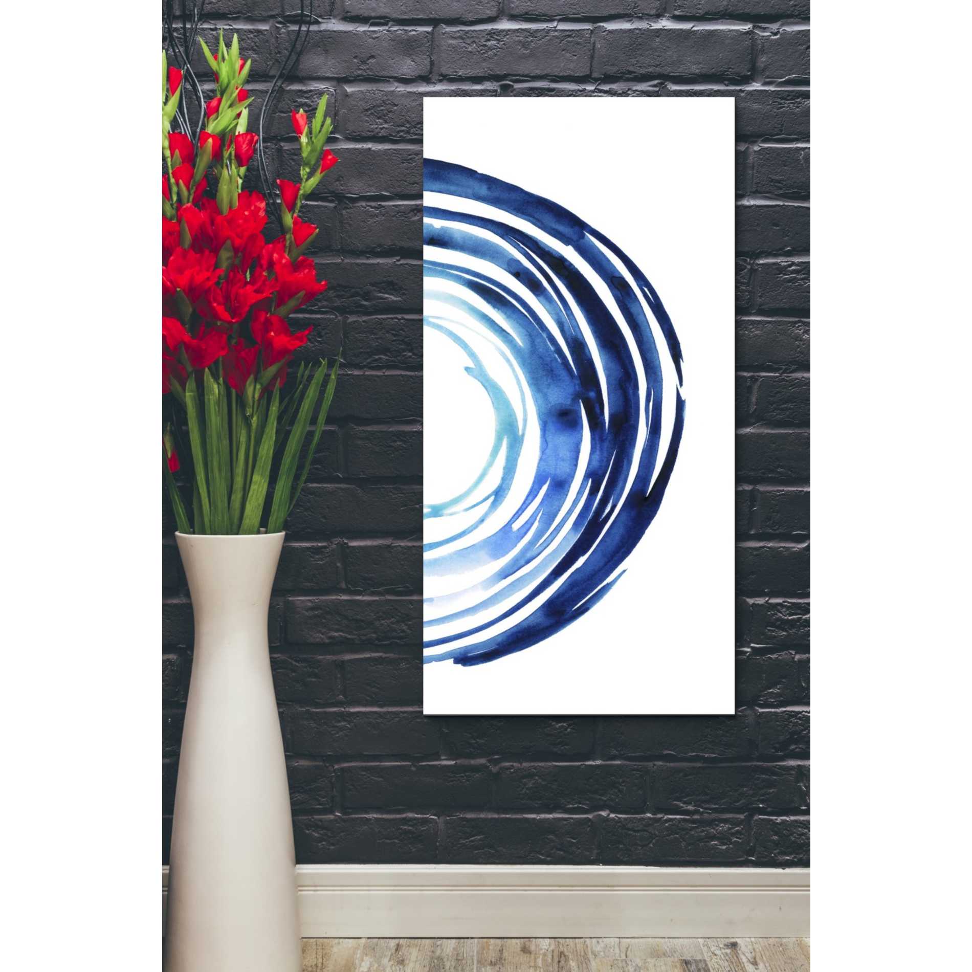 'Blue Vortex II' by Grace Popp Canvas Wall Art,20 x 40