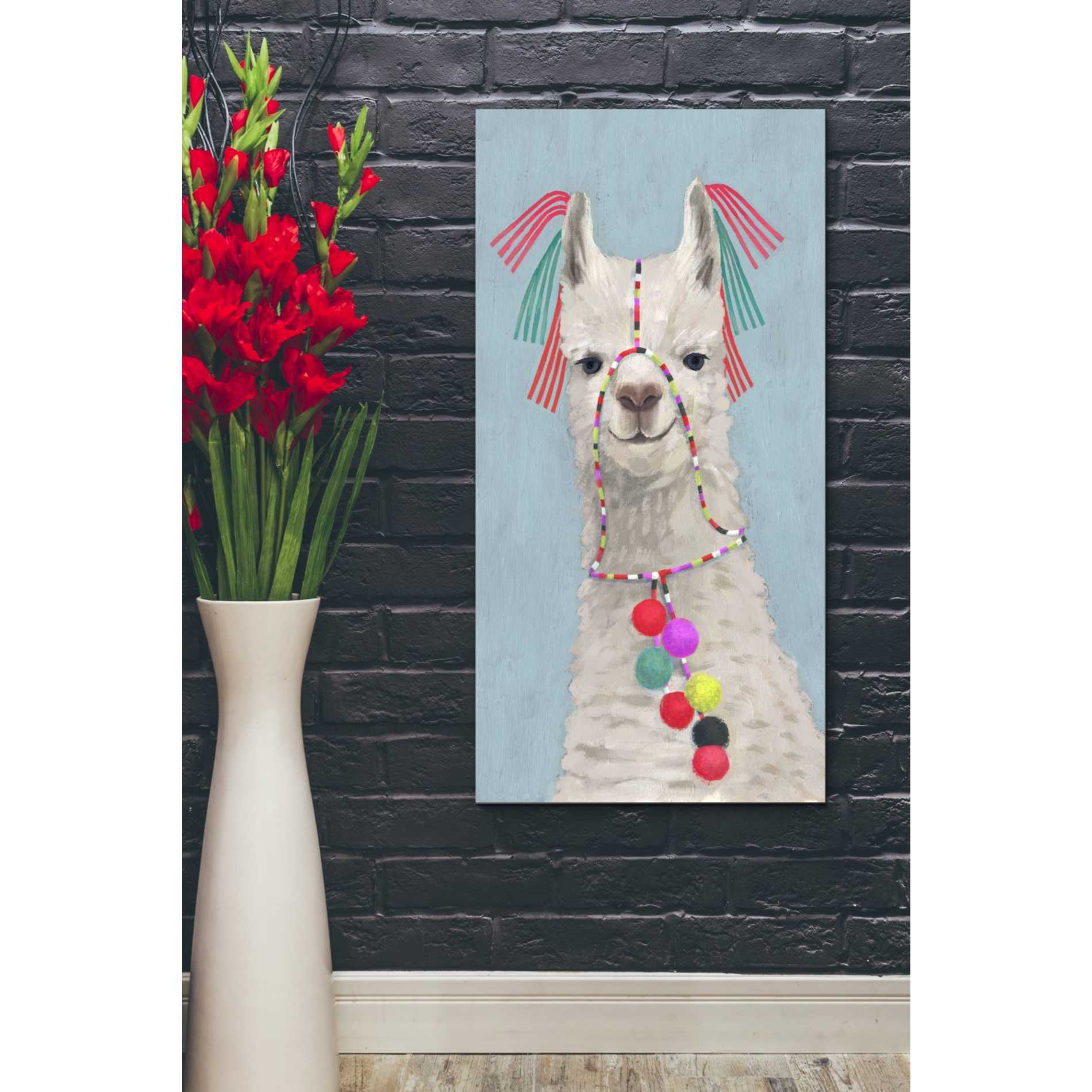 'Adorned Llama II' by Victoria Borges Canvas Wall Art,20 x 40