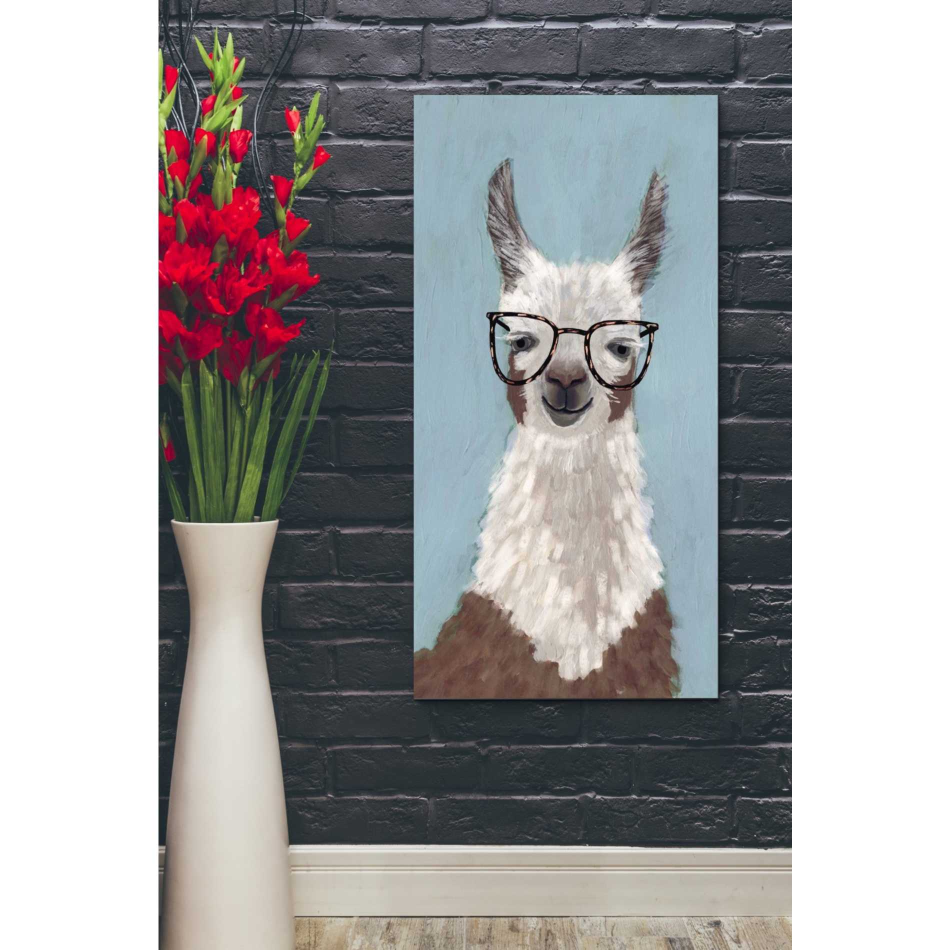 'Llama Specs I' by Victoria Borges Canvas Wall Art,20 x 40