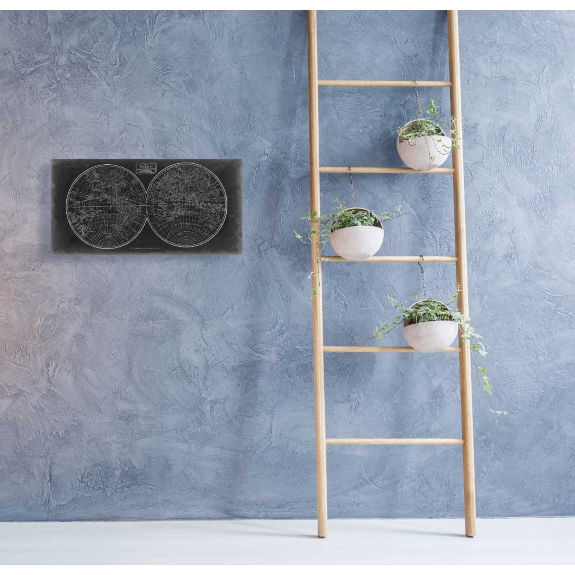 'Blueprint of the World in Hemispheres' by Vision Studio Giclee Canvas Wall Art