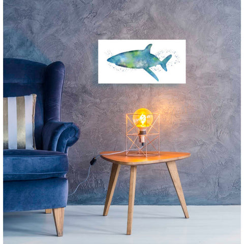 Image of 'Watercolor Shark I' by Linda Woods, Canvas Wall Art,40 x 20