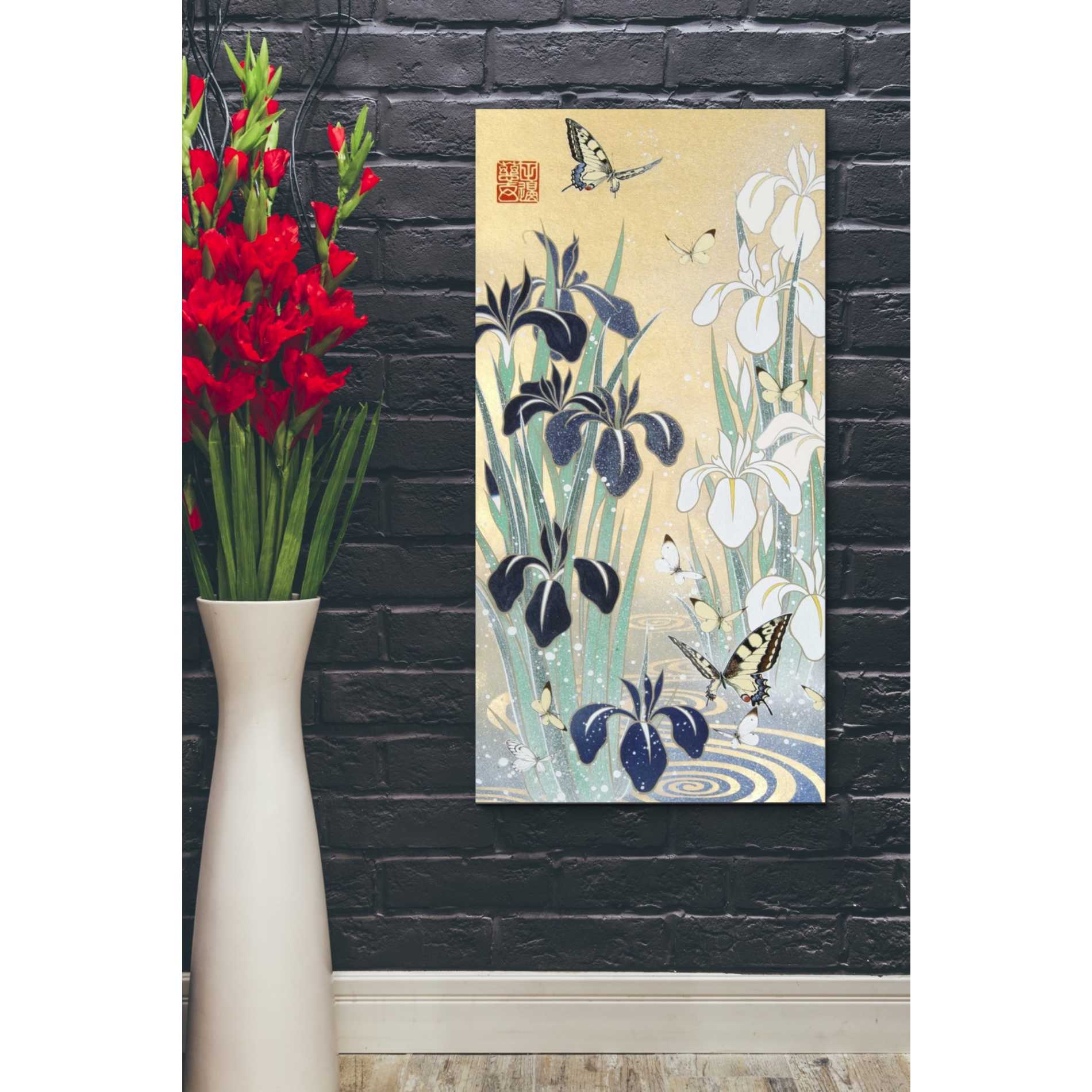 'Iris and Butterfly' by Zigen Tanabe, Giclee Canvas Wall Art