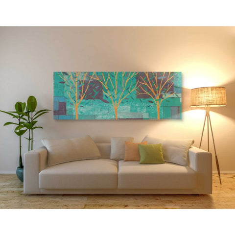 Image of 'Watercolor Forest III Peacock' by Veronique Charron, Canvas Wall Art,20 x 60