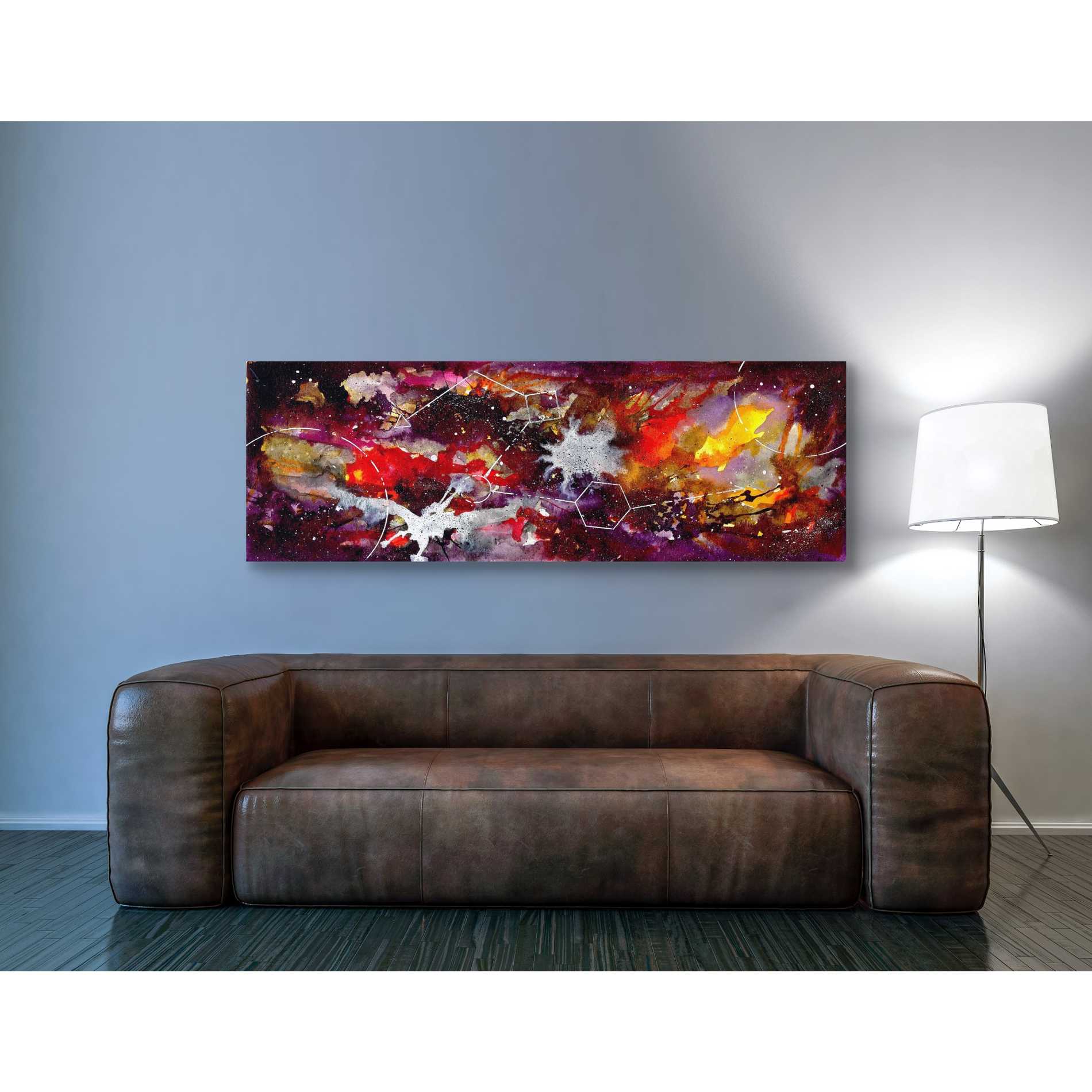 'Watercolor Nebula Burgundy' by Craig Snodgrass, Canvas Wall Art,20 x 60