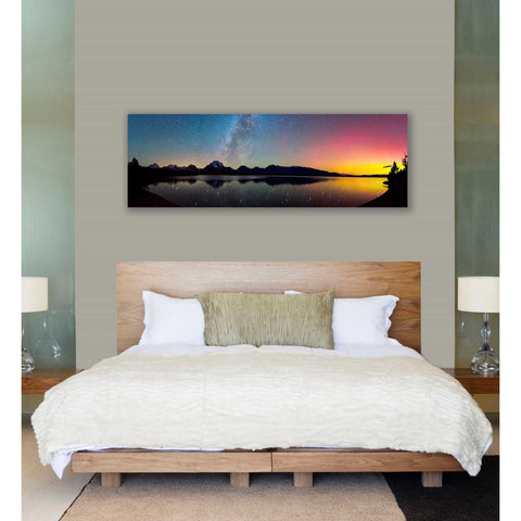 Image of 'Northern Lights Over Jackson Lake' by Darren White, Canvas Wall Art,20 x 60