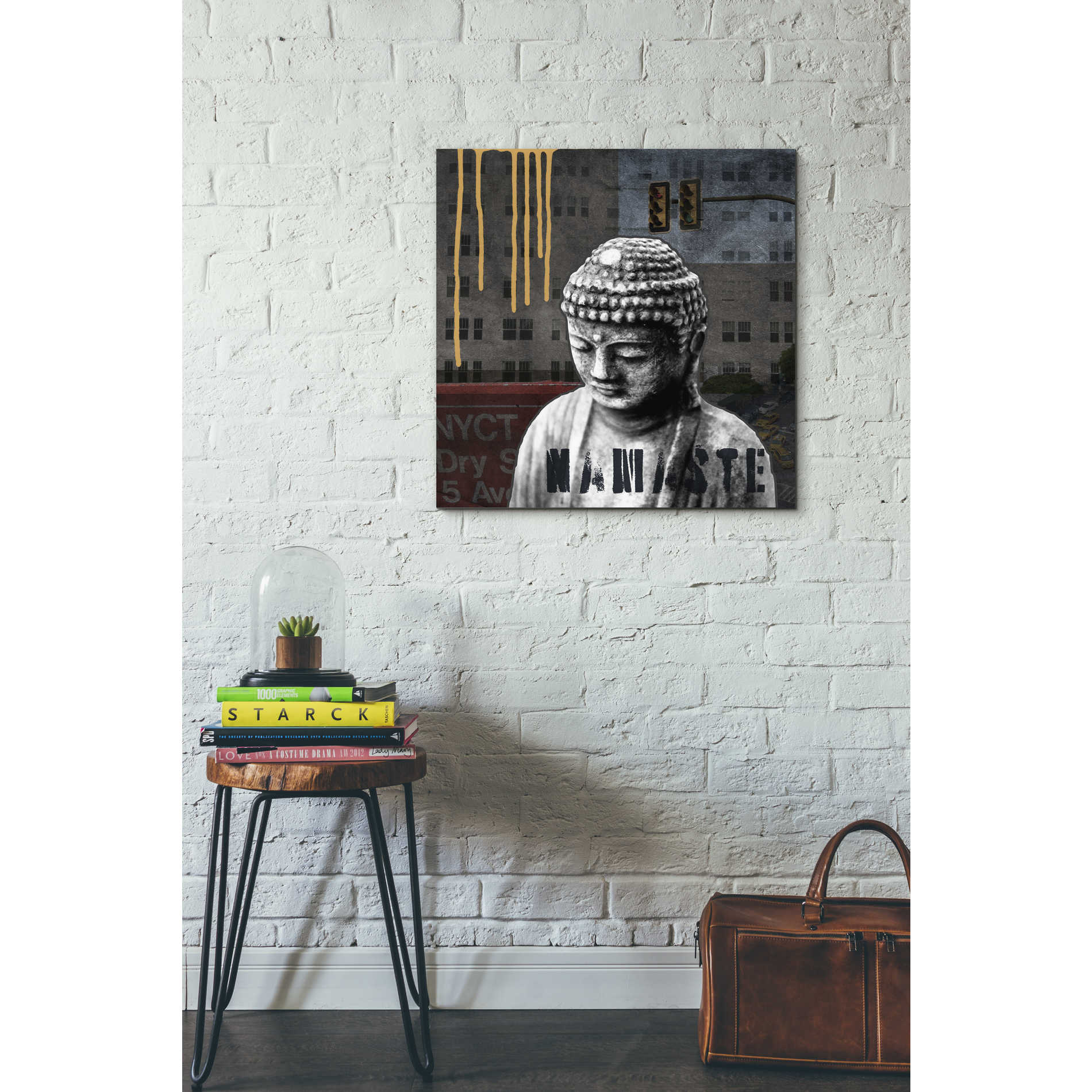 'Urban Buddha III' by Linda Woods, Canvas Wall Art,26 x 26