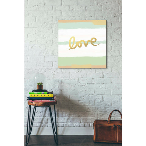 Image of 'Love Stripes' by Linda Woods, Canvas Wall Art,26 x 26