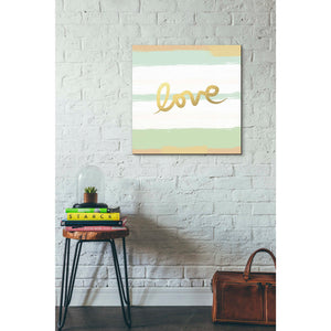 'Love Stripes' by Linda Woods, Canvas Wall Art,26 x 26