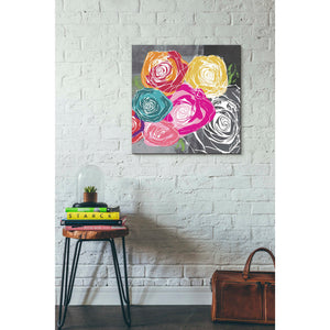 'Colorful Roses II' by Linda Woods, Canvas Wall Art,26 x 26