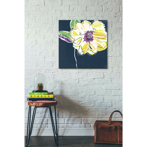 Image of 'Yellow Rose' by Linda Woods, Canvas Wall Art,26 x 26