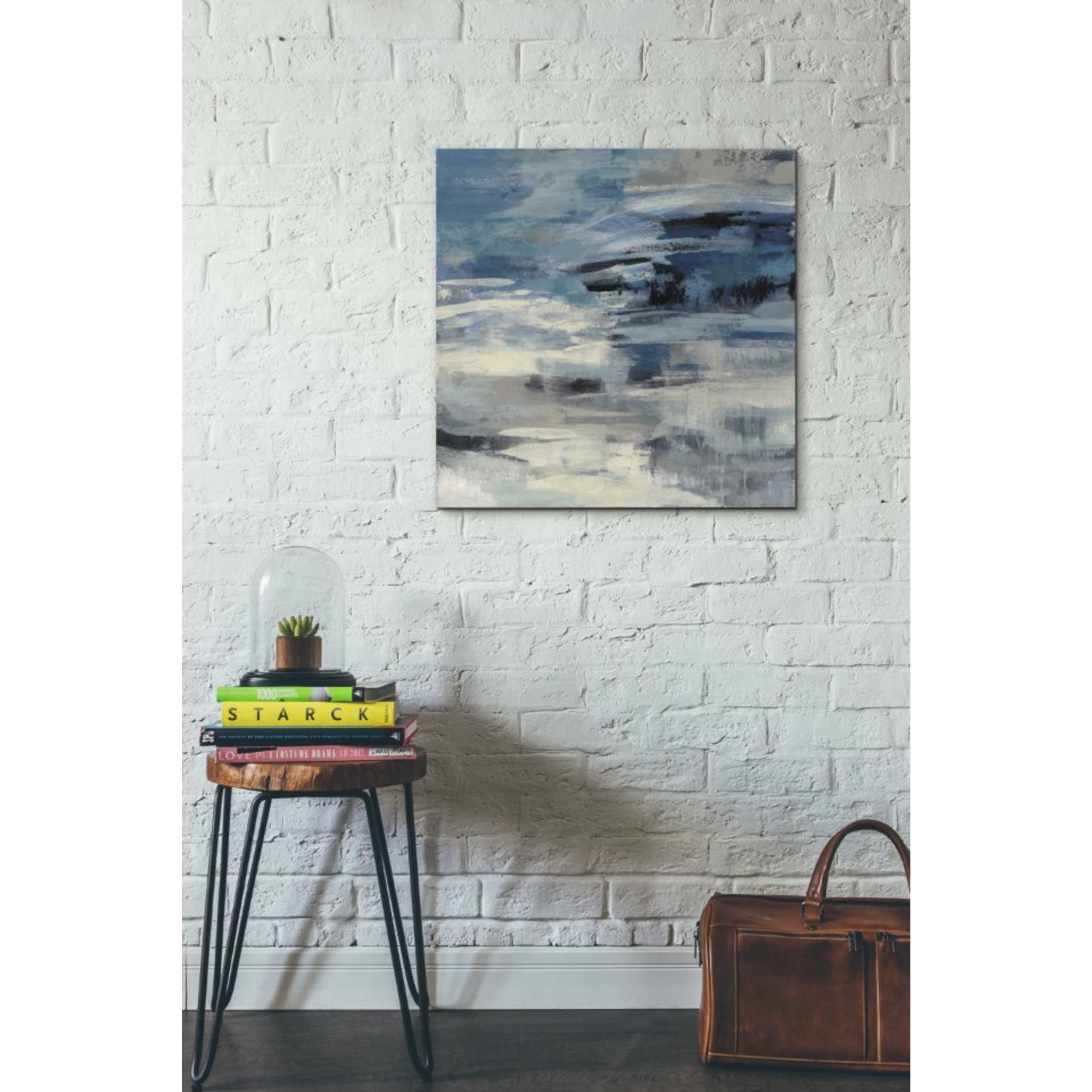 'Indigo Wave' by Silvia Vassileva, Canvas Wall Art,26 x 26