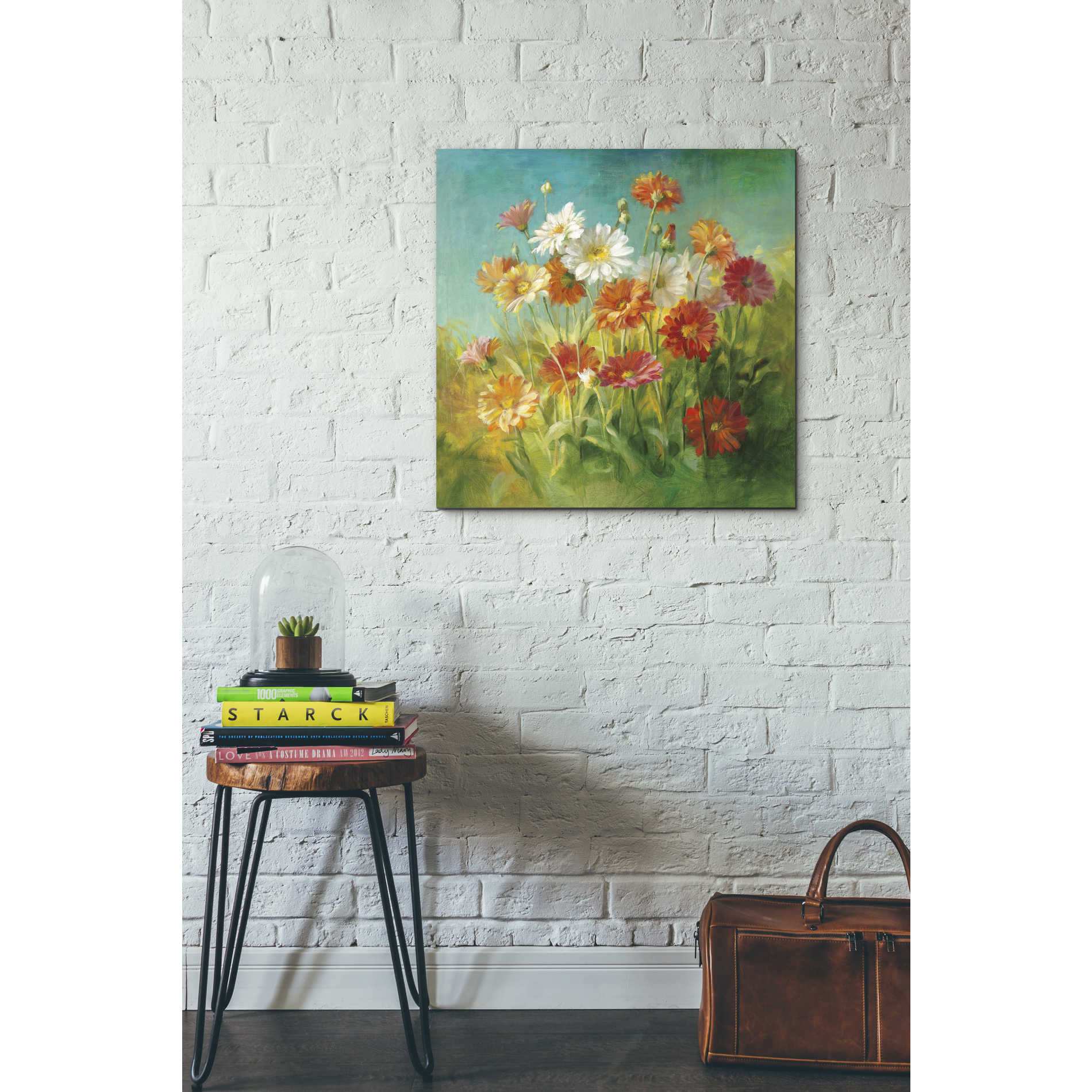 'Painted Daisies' by Danhui Nai, Canvas Wall Art,26 x 26