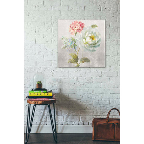 Image of 'Textile Floral Square I No Lace' by Danhui Nai, Canvas Wall Art,26 x 26