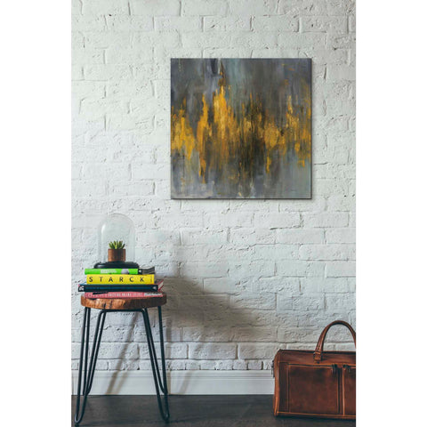Image of 'Black and Gold Abstract' by Danhui Nai, Canvas Wall Art,26 x 26
