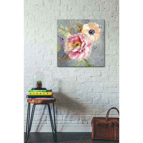 Image of 'Peonies and Paisley III' by Danhui Nai, Canvas Wall Art,26 x 26