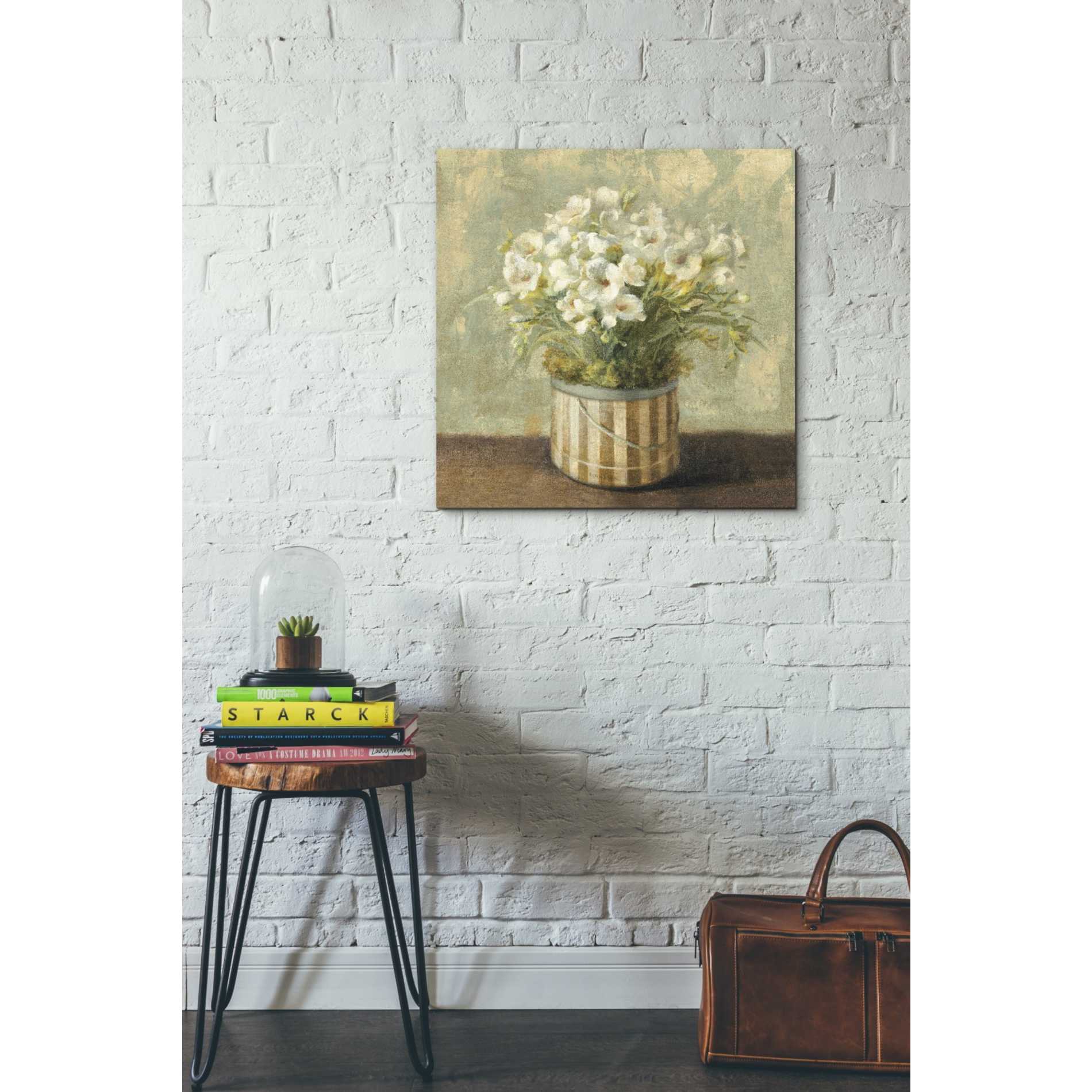 'Hatbox Freesia' by Danhui Nai, Canvas Wall Art,26 x 26