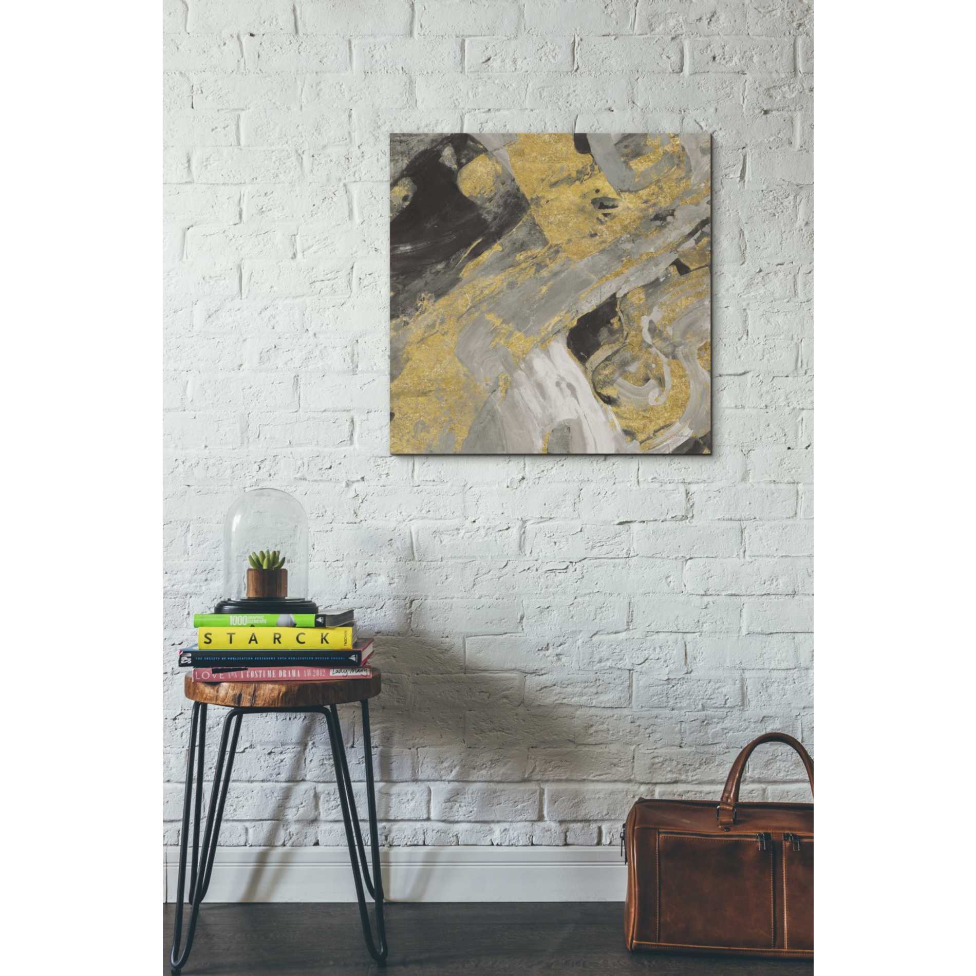 'Moab Gold and Black' by Albena Hristova, Canvas Wall Art,26 x 26