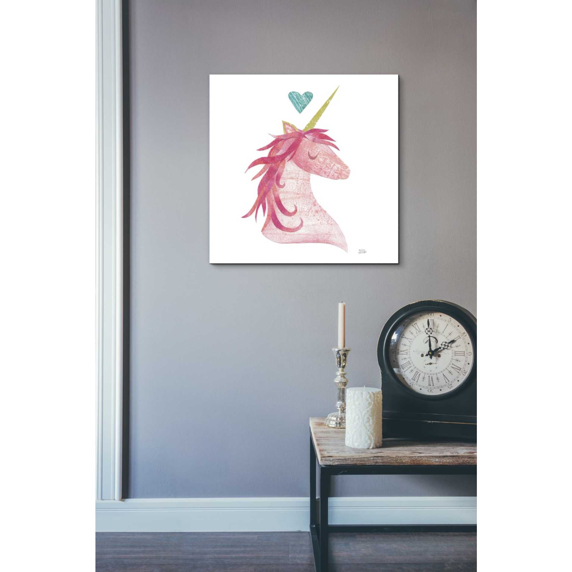 'Unicorn Magic I Heart Sq' by Melissa Averinos, Canvas Wall Art,26 x 26