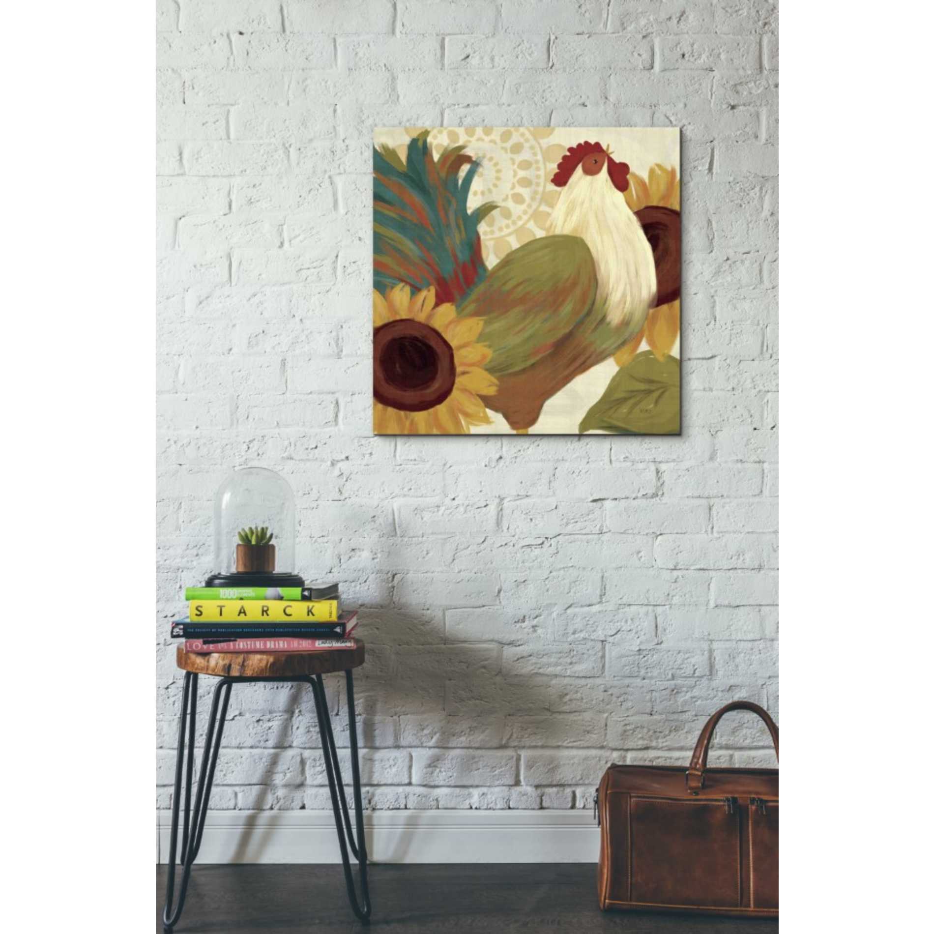 'Spice Roosters I' by Veronique Charron, Canvas Wall Art,26 x 26